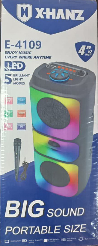 اسپیکر شارژی میکروفن دار X-HANZ مدل E-4109