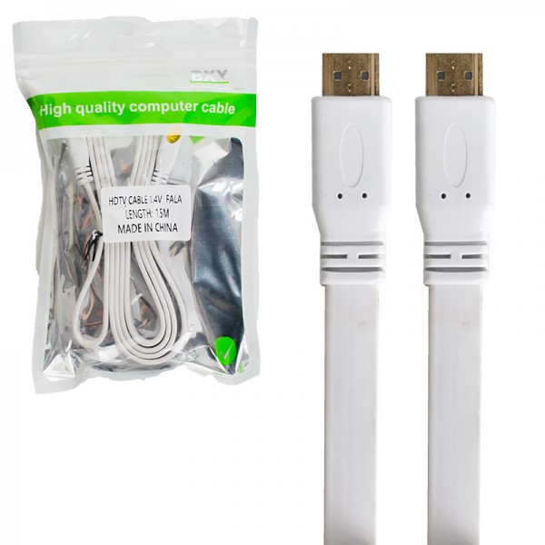 کابل HDMI 1.4V بی ایکس وای فلت طول 1.5 متر - سفید