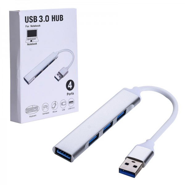 مجهز به چهار پورت | رابط اتصال USB 3.0 | رابط USB-A | طول کابل 10 سانتی متر | قابل استفاده جهت اتصال موس، کیبورد، فلش مموری، دسته بازی، مک بوک، پرینتر و ... | پشتیبانی از ویندوز مک، اندروید و ...