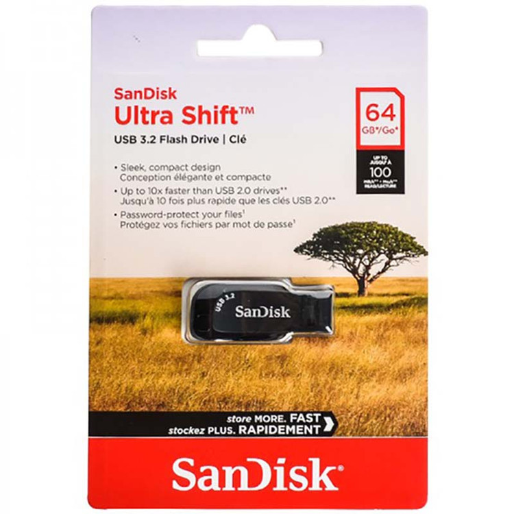 فلش مموری سن دیسک Ultra Shift ظرفیت 64 گیگابایت، USB 3.2