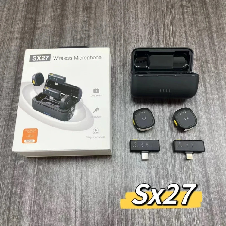 میکروفون یقهای بیسیم SX27 با گیرنده Type-C و Lightning