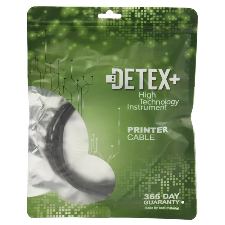 کابل پرینتر DETEX+ طول 1.5 متر | رابط USB | روکش PVC