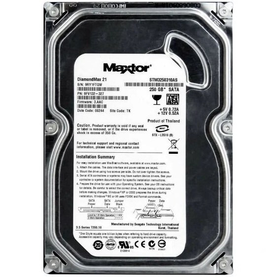 هارد دیسک اینترنال Maxtor 250GB SATA | سلامت 100٪